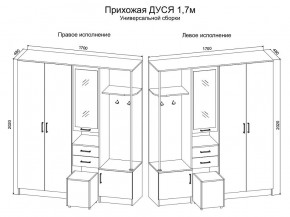 Прихожая Дуся 1.7 УНИ (Дуб Бунратти/Белый Бриллиант) в Воткинске - votkinsk.ok-mebel.com | фото 2