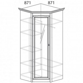 Шкаф угловой №641 "Флоренция" Фасад глухой (угол 871*871) Дуб оксфорд в Воткинске - votkinsk.ok-mebel.com | фото 2