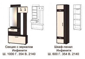 ИНФИНИТИ Прихожая (Секция с зеркалом + шкаф-пенал) в Воткинске - votkinsk.ok-mebel.com | фото 3