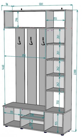 Прихожая с зеркалом V19_M в Воткинске - votkinsk.ok-mebel.com | фото 2