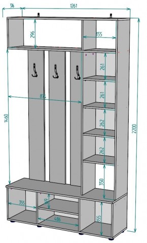 Прихожая с зеркалом V20_M в Воткинске - votkinsk.ok-mebel.com | фото 2