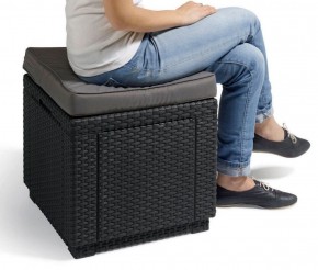 Пуфик Куб с подушкой (Cube with cushion) графит - прохладный серый в Воткинске - votkinsk.ok-mebel.com | фото 2