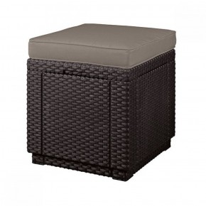 Пуфик Куб с подушкой (Cube with cushion) коричневый - серо-бежевый* в Воткинске - votkinsk.ok-mebel.com | фото