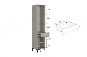 РИЧ Шкаф однодверный со стеклом в Воткинске - votkinsk.ok-mebel.com | фото 3