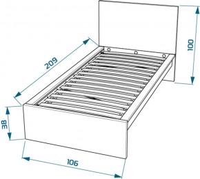 S01033 Варма Сэнг 90 кровать, 106х208х100/38, белый в Воткинске - votkinsk.ok-mebel.com | фото 3