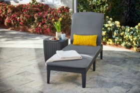 Шезлонг Джайпур с матрасом (Jaipur Sun lounger (with cushion)) графит в Воткинске - votkinsk.ok-mebel.com | фото 2