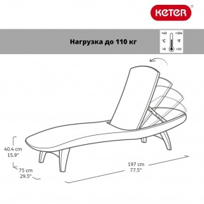 Шезлонг Пацифик (Pacific) графит в Воткинске - votkinsk.ok-mebel.com | фото 2