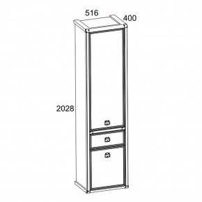 Шкаф 2D1S, MAGELLAN, цвет Сосна винтаж в Воткинске - votkinsk.ok-mebel.com | фото 2