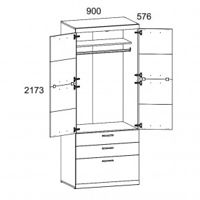 Шкаф 2D3S OSKAR , цвет дуб Санремо в Воткинске - votkinsk.ok-mebel.com | фото 3