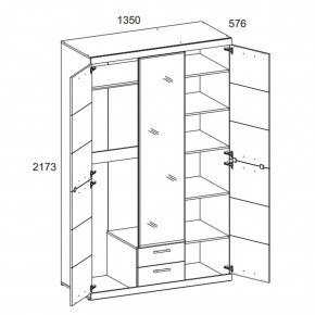 Шкаф 3D2S Z OSKAR , цвет дуб Санремо в Воткинске - votkinsk.ok-mebel.com | фото 3