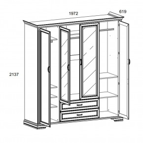 Шкаф 4D2S Z , MONAKO, цвет Сосна винтаж в Воткинске - votkinsk.ok-mebel.com | фото