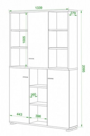 Шкаф книжный Домино нельсон ПУ-40-3 в Воткинске - votkinsk.ok-mebel.com | фото 2