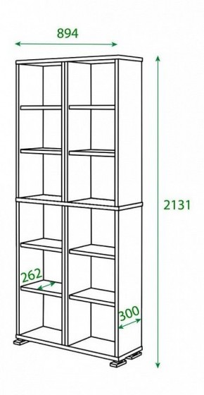 Шкаф книжный Домино ПУ-30-3 в Воткинске - votkinsk.ok-mebel.com | фото 2