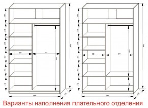 Шкаф-купе 1400 серии SOFT D6+D4+B2+PL2 (2 ящика+1штанга+1 полка) профиль «Капучино» в Воткинске - votkinsk.ok-mebel.com | фото 8