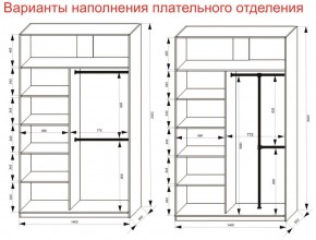 Шкаф-купе 1400 серии SOFT D6+D6+B2+PL3 (2 ящика+2штанги) профиль «Капучино» в Воткинске - votkinsk.ok-mebel.com | фото 8