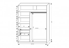 Шкаф-купе 1500 серии NEW CLASSIC K3+K3+B2+PL1 (2 ящика+1 штанга) профиль «Капучино» в Воткинске - votkinsk.ok-mebel.com | фото 3