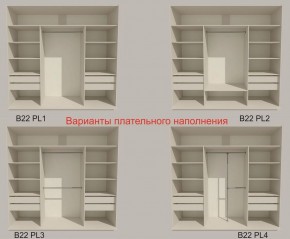 Шкаф-купе 2100 серии SOFT D2+D7+D3+B22+PL2 (по 2 ящика лев/прав+1штанга+1полка) профиль «Графит» в Воткинске - votkinsk.ok-mebel.com | фото 6