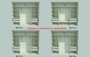 Шкаф-купе 2150 серии NEW CLASSIC K6Z+K1+K6+B22+PL2(по 2 ящика лев/прав+1 штанга+1 полка) профиль «Капучино» в Воткинске - votkinsk.ok-mebel.com | фото 6