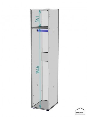 Шкаф Linnea MHR-1 2050х400х510 (Графит-М 11.1.25) в Воткинске - votkinsk.ok-mebel.com | фото 3