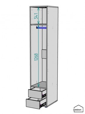 Шкаф Linnea MHR-1-3 2050х400х510 (ДВ-М 11.1.25) в Воткинске - votkinsk.ok-mebel.com | фото 3