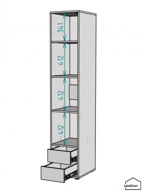 Шкаф Linnea MHR-1-4 2050х400х510 (ДВ-М 11.1.25) в Воткинске - votkinsk.ok-mebel.com | фото 3