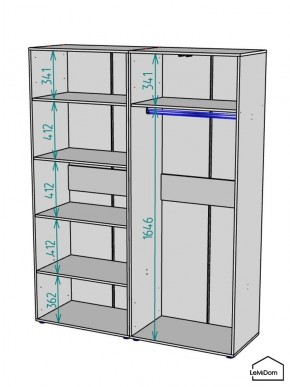 Шкаф Linnea MHR-4-1 2050х1600х510 (Белый-М 11.1.2) в Воткинске - votkinsk.ok-mebel.com | фото 3