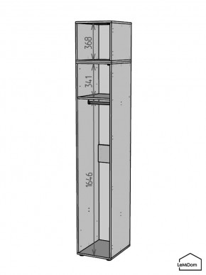 Шкаф с антресолью Linnea MHR-1A-1 2450х400х510 (ДВ-М 11.1.25) в Воткинске - votkinsk.ok-mebel.com | фото 3