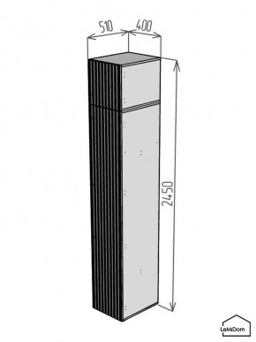 Шкаф с антресолью Linnea MHR-1A-3 2450х400х510 (Графит-М 11.1.25) в Воткинске - votkinsk.ok-mebel.com | фото 2