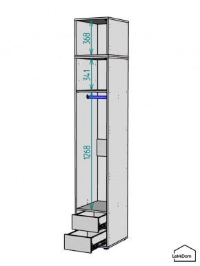 Шкаф с антресолью Linnea MHR-1A-3 2450х400х510 (Графит-М 11.1.25) в Воткинске - votkinsk.ok-mebel.com | фото 3
