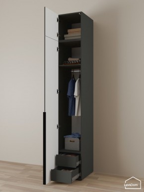 Шкаф с антресолью Linnea MHR-1A-3 2450х400х510 (Графит-М 11.1.25) в Воткинске - votkinsk.ok-mebel.com | фото 5