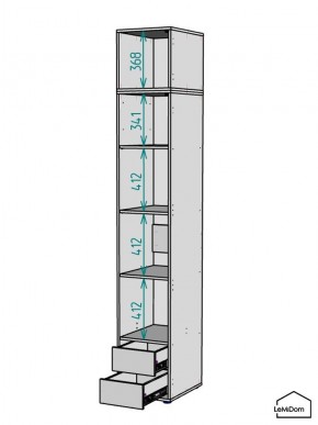 Шкаф с антресолью Linnea MHR-1A-4 2450х400х510 (Белый-М 11.1.2) в Воткинске - votkinsk.ok-mebel.com | фото 3