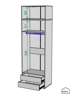 Шкаф с антресолью Linnea MHR-2A-3 2450х800х510 (ДВ-М 11.1.25) в Воткинске - votkinsk.ok-mebel.com | фото 3