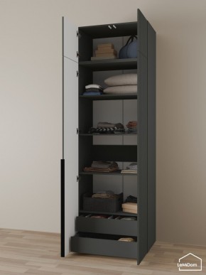 Шкаф с антресолью Linnea MHR-2A-3 2450х800х510 (Графит-М 11.1.25) в Воткинске - votkinsk.ok-mebel.com | фото 6
