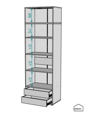 Шкаф с антресолью Linnea MHR-2A-4 2450х800х510 (ДВ-М 11.1.25) в Воткинске - votkinsk.ok-mebel.com | фото 3