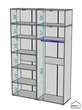 Шкаф с антресолью Linnea MHR-4A-1 2450х1600х510 (Графит-М 11.1.25) в Воткинске - votkinsk.ok-mebel.com | фото 3