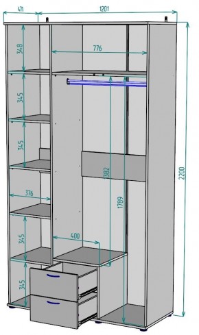 Шкаф с зеркалом Ольга H54_M в Воткинске - votkinsk.ok-mebel.com | фото 2