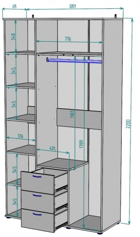 Шкаф с зеркалом Ольга H57_M в Воткинске - votkinsk.ok-mebel.com | фото 2