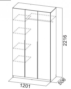 Шкаф ШК-5 (1200) Белый текстурный в Воткинске - votkinsk.ok-mebel.com | фото 3