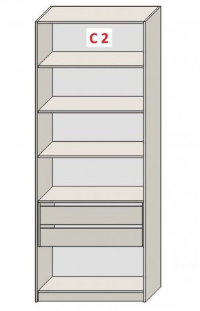 Шкаф СТАНДАРТ С1 без ящика серия "ГЕСТИЯ" (Светло-серый/Дуб Небраска натуральный) 800*520*2300 в Воткинске - votkinsk.ok-mebel.com | фото 6