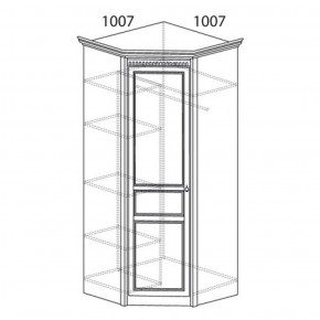 Шкаф угловой №183 "Лючия" Фасад зеркало (Угол 1007*1007) Дуб оксфорд серый в Воткинске - votkinsk.ok-mebel.com | фото 2