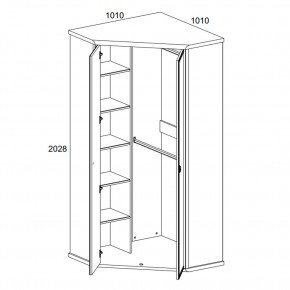 Шкаф угловой 2D, MAGELLAN, цвет Сосна винтаж в Воткинске - votkinsk.ok-mebel.com | фото 2