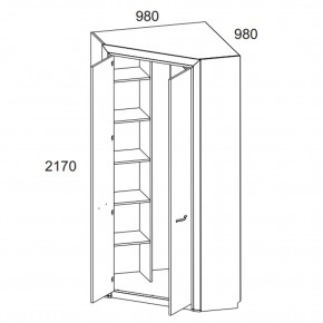 Шкаф угловой 2D, OLIVIA, цвет вудлайн крем/дуб анкона в Воткинске - votkinsk.ok-mebel.com | фото 3