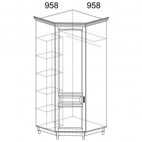 Шкаф угловой №418 Прованс в Воткинске - votkinsk.ok-mebel.com | фото 2