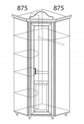 Шкаф угловой №562 "Алиса" (угол 875*875) в Воткинске - votkinsk.ok-mebel.com | фото 2