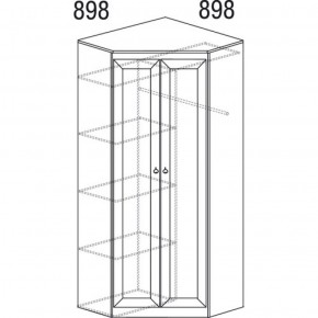 Шкаф угловой №606 Инна (угол 898*898) Денвер темный в Воткинске - votkinsk.ok-mebel.com | фото 3