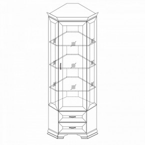 Шкаф-витрина угловой Сиена в Воткинске - votkinsk.ok-mebel.com | фото