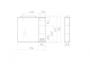 Шкаф-зеркало Cube 75 Эл. Правый Домино (DC5009HZ) в Воткинске - votkinsk.ok-mebel.com | фото 3