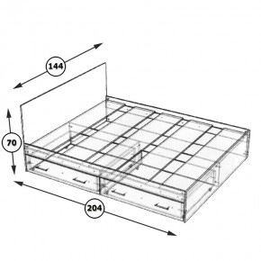 Стандарт Кровать с ящиками 1400, цвет дуб сонома, ШхГхВ 143,5х203,5х70 см., сп.м. 1400х2000 мм., без матраса, основание есть в Воткинске - votkinsk.ok-mebel.com | фото 6