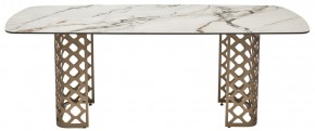 Стол CHIAVARI 220 KL-188 Контрастный мрамор матовый, итальянская керамика / Шампань, ®DISAUR в Воткинске - votkinsk.ok-mebel.com | фото 8