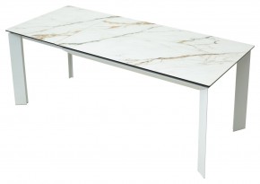 Стол CREMONA 160 KL-188 Контрастный мрамор / белый каркас, ®DISAUR в Воткинске - votkinsk.ok-mebel.com | фото 2